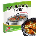 Slow Cooker Liners 14x22 Inch Disposable Cooking Bags 30 Count Fit 6 to 10 Quart Oval for Home Cooking, Dining and Outdoor Meals