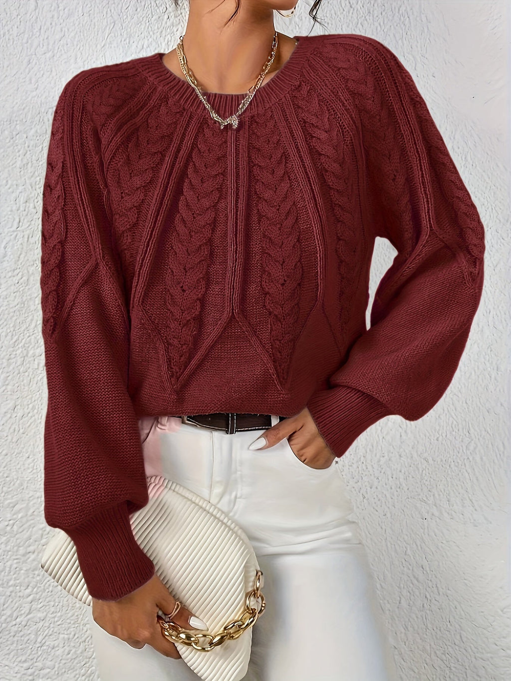 Ophelia | Entspannter Zopfmuster-Pullover