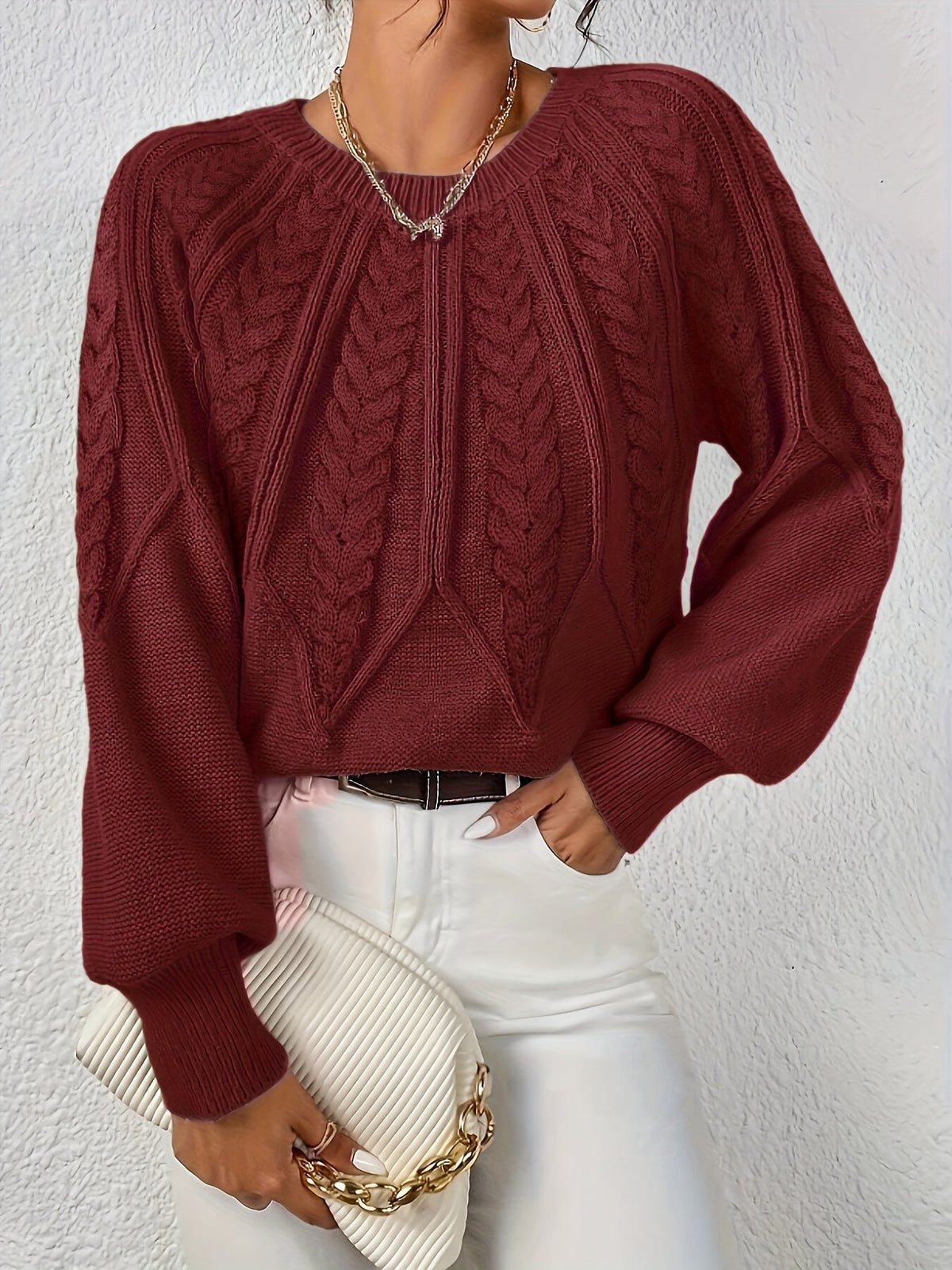 Ophelia | Entspannter Zopfmuster-Pullover