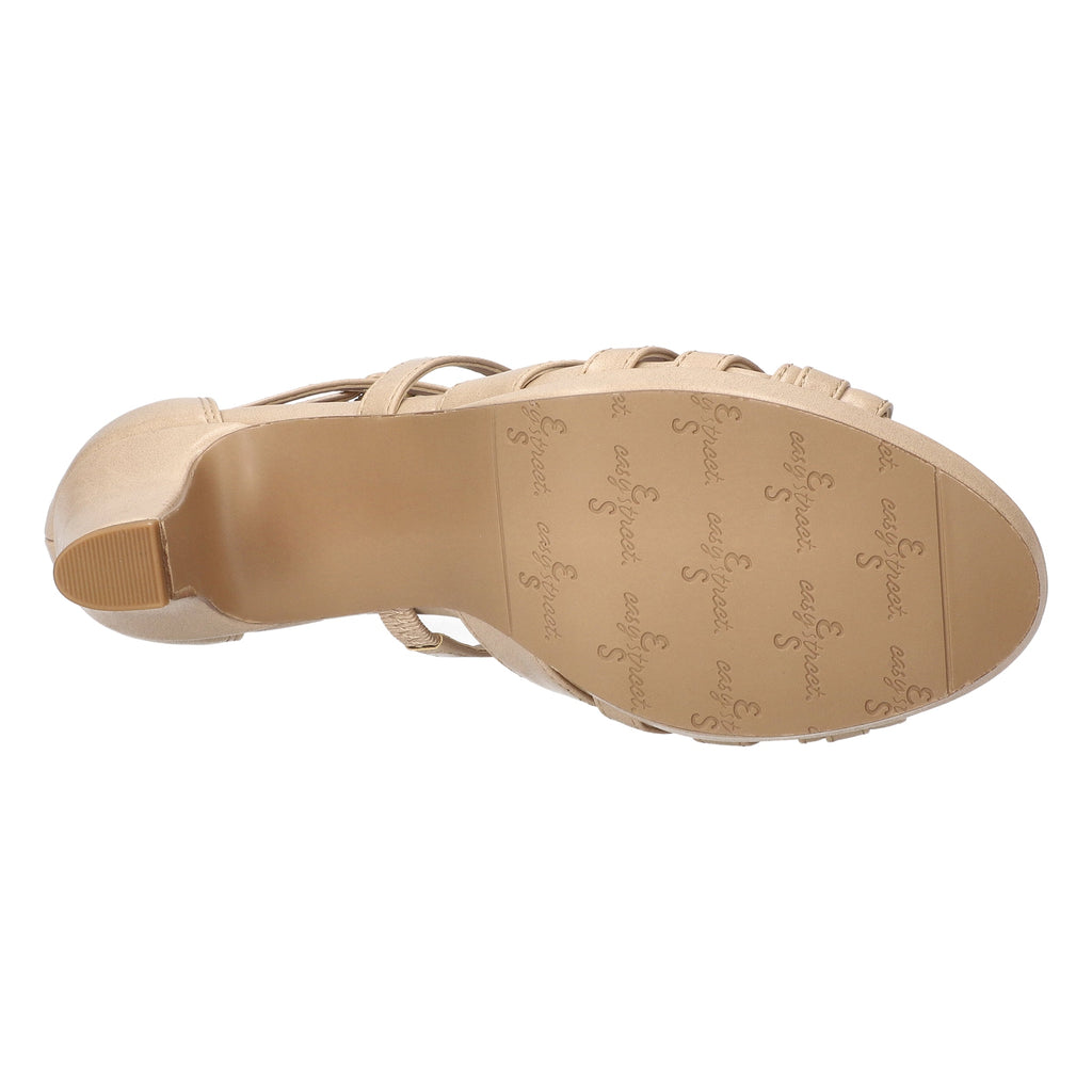 Easy Street Women's Crissa Nude Pearlized Platform Sandals