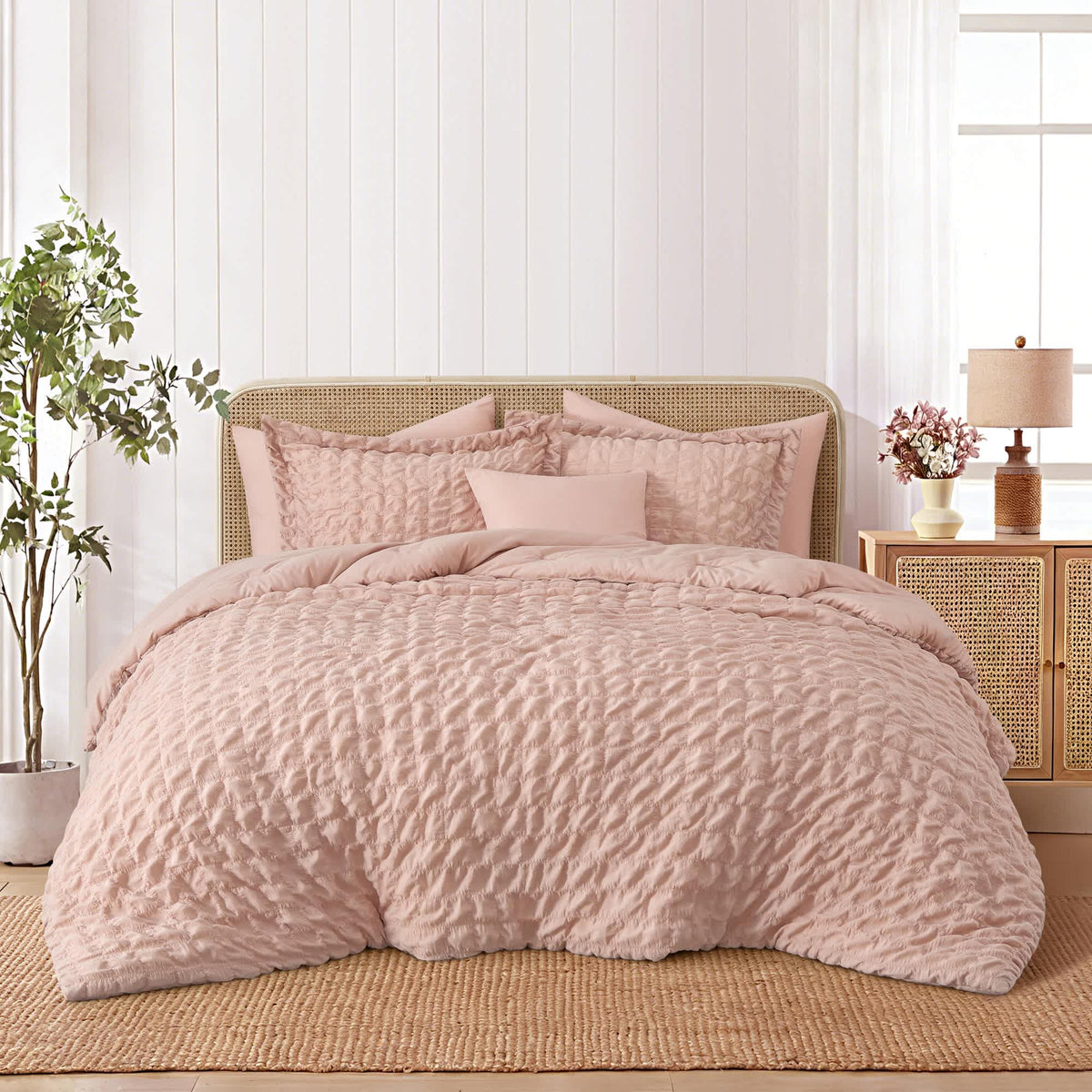 Nanshing Dolton Seersucker Microfiber Stiching 3 Piece Comforter Set