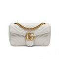 White Quilted Leather Chain Shoulder Bag
