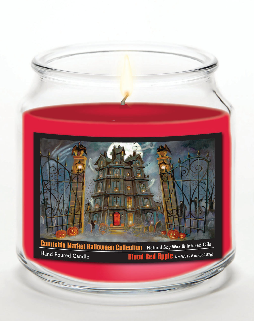 Haunted House II 12.8 Oz Candle Glass Jar with Brushed Silver Metal Lid