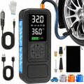 160 PSI Cordless Tire Inflator with 6000mAh Battery, Digital Pressure Display, LED Light and Nozzle Set