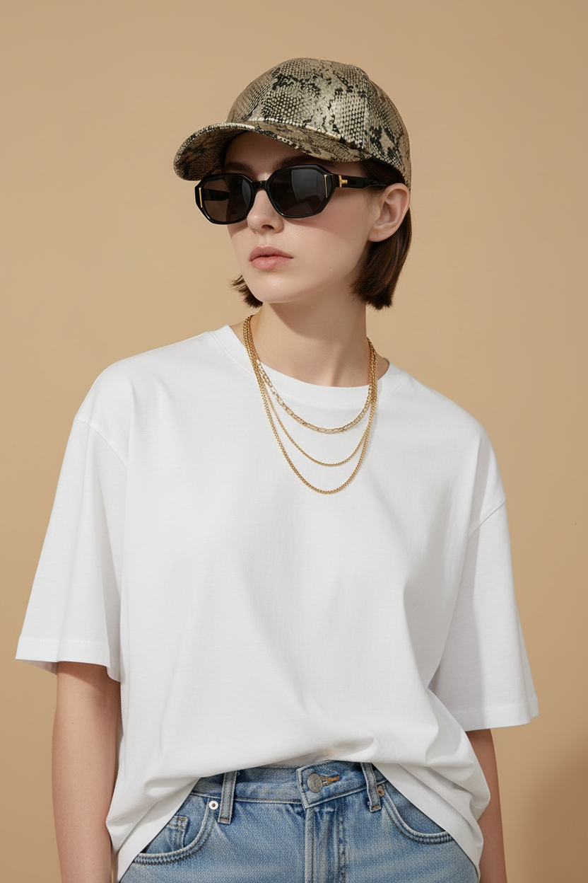 Jackson Baseballkappe aus Kunstleder mit Schlangenmuster, verstellbar, Unisex