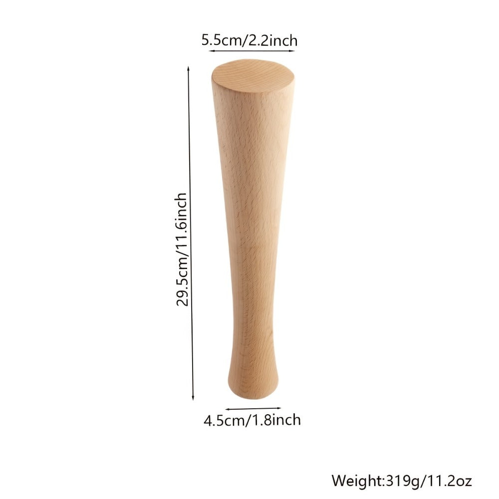 Wooden Sauerkraut Pounder for Mason Jars - 11.6 Inch Solid Wood Fermentation Tamper Kraut Pounder Pestle for Vegetable Fermentation
