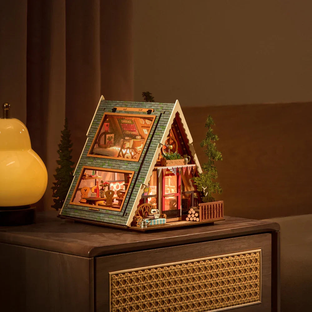 Robotime Rolife A-Frame Cabin DIY Miniature House DG181