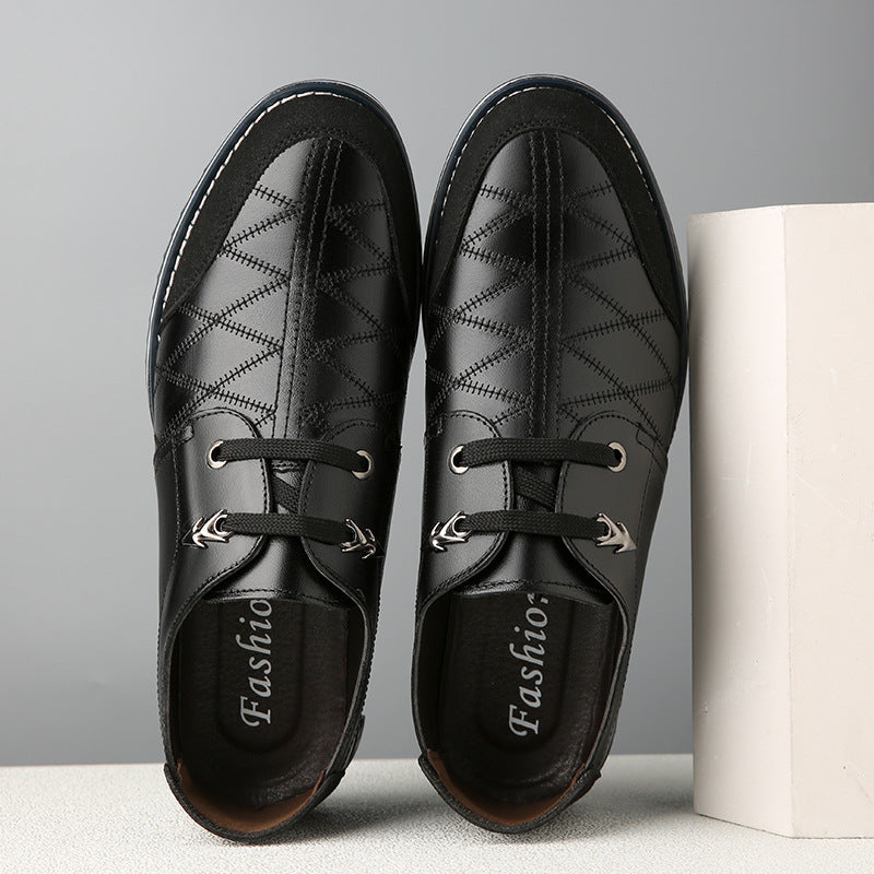 Men's Casual Soft Sole Slip-On Leather Shoes – Korean British Style