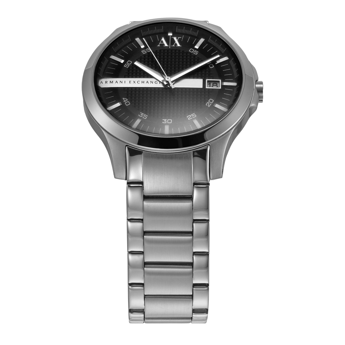 Armani Exchange Hampton AX2103 Herren-Chronograph – Schwarzes Zifferblatt mit silberfarbenem Edelstahlarmband