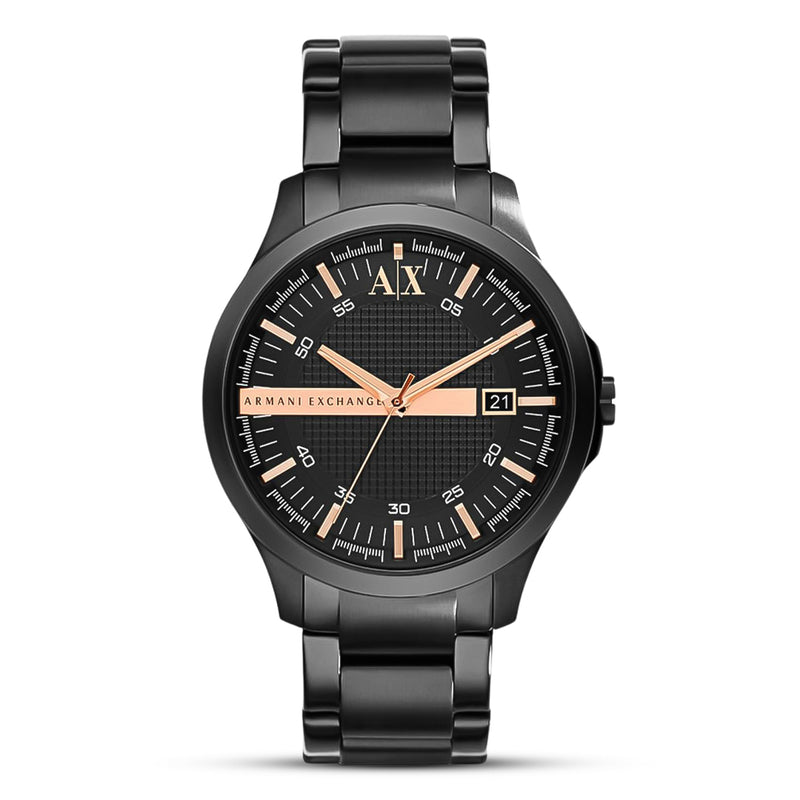 Armani Exchange Hampton AX2150 Herren-Chronograph – Schwarzes Zifferblatt mit schwarzem Edelstahlarmband
