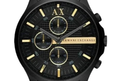 Armani Exchange Hampton AX2164 Herren-Chronograph – Schwarzes Zifferblatt mit schwarzem Edelstahlarmband