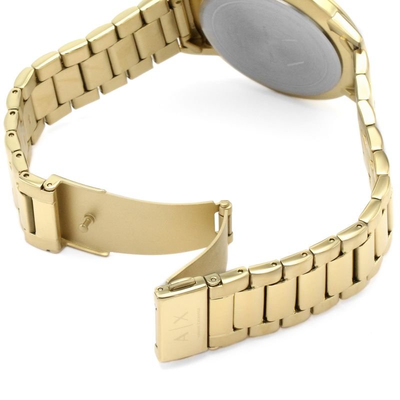 Armani Exchange Cayde AX2707 Herren-Analoguhr – Goldfarbenes Zifferblatt mit passendem Edelstahlarmband in Gold