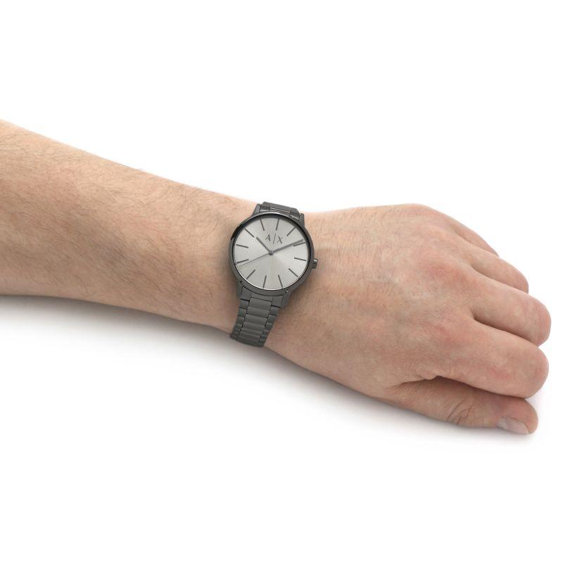 Armani Exchange Cayde AX2722 Herren-Analog-Uhr – Graues Zifferblatt mit passendem grauem Edelstahlarmband