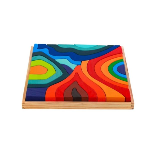 Abstract Wooden Building Blocks