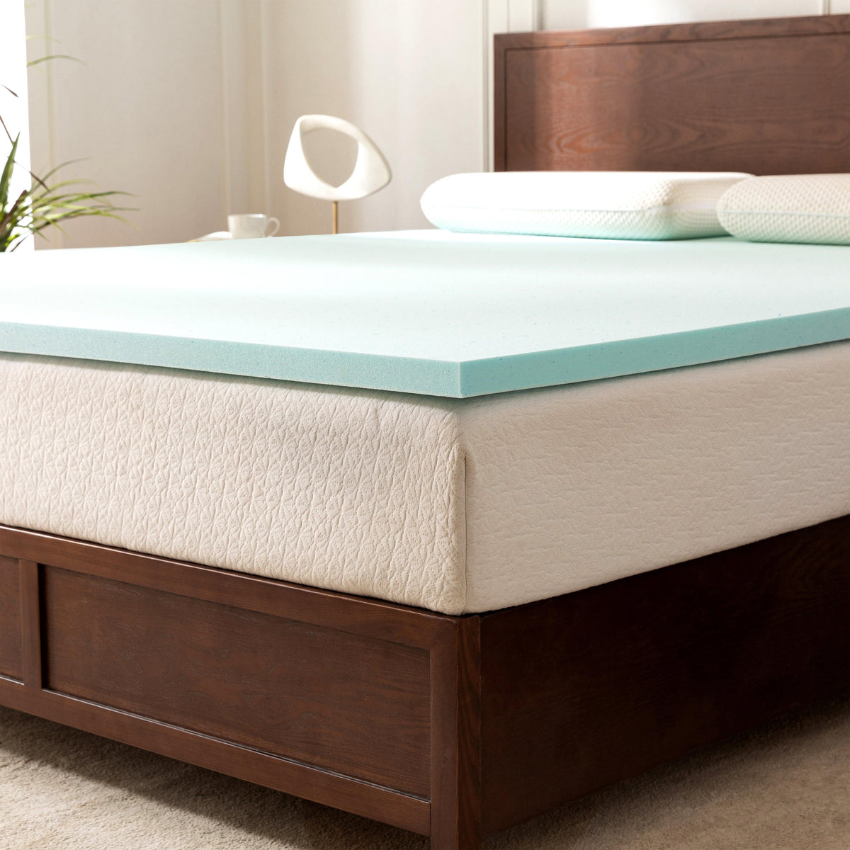 Elegant Comfort Memory Foam Cooling Gel-Infused Mattress Topper, CertiPUR Certified