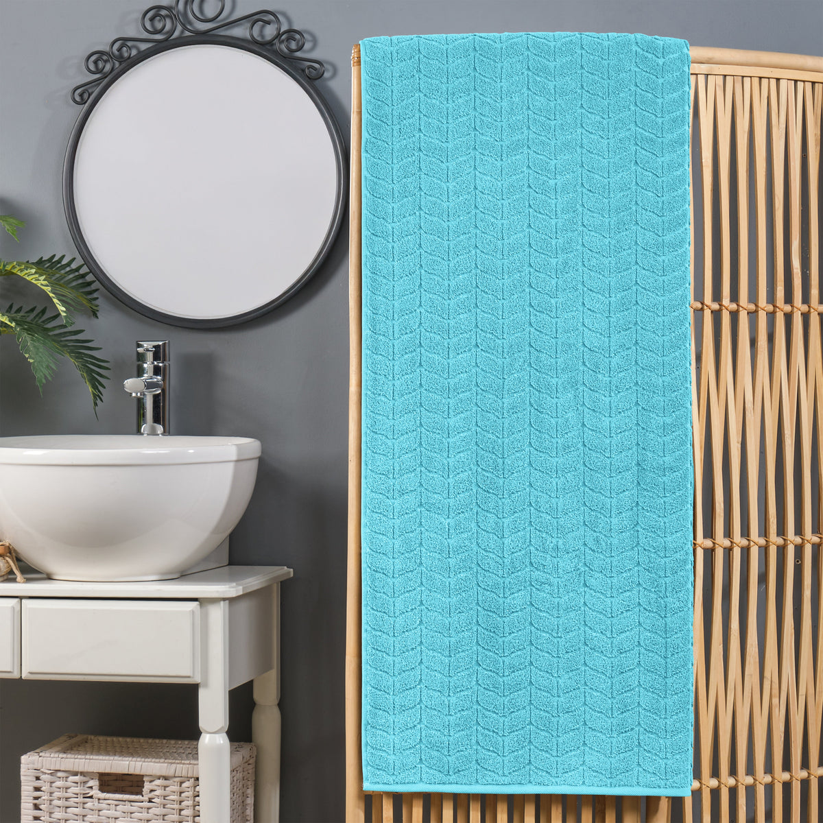 Elegant Comfort 1-Piece Premium Turkish Cotton Braided Oversized Bath Sheet Towel 40 x 80 Inch