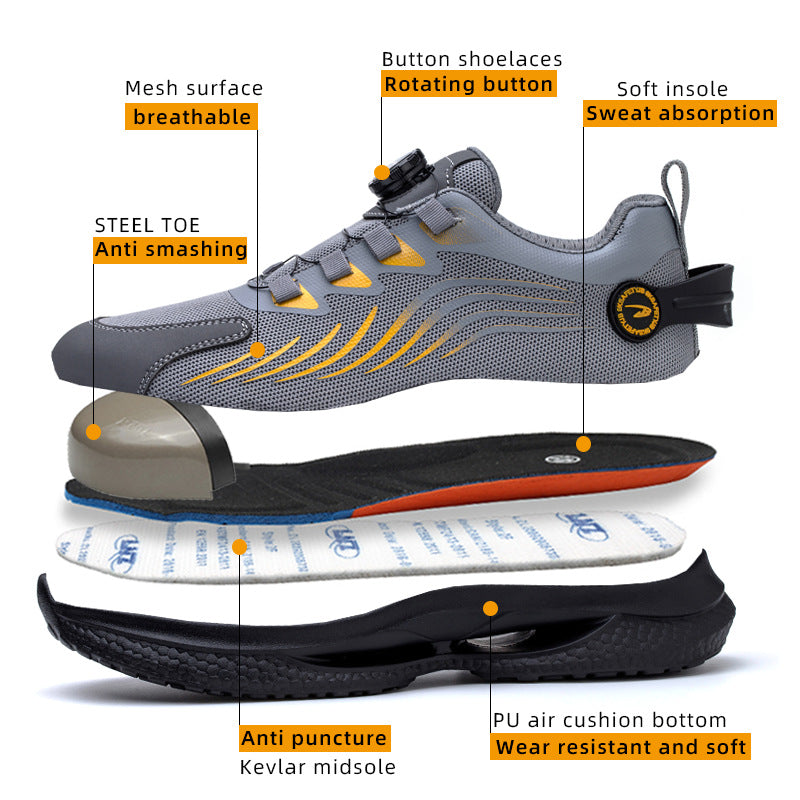 Men’s Slip-On Steel Toe Safety Shoes – Anti-Slip, Anti-Smash Work Footwear