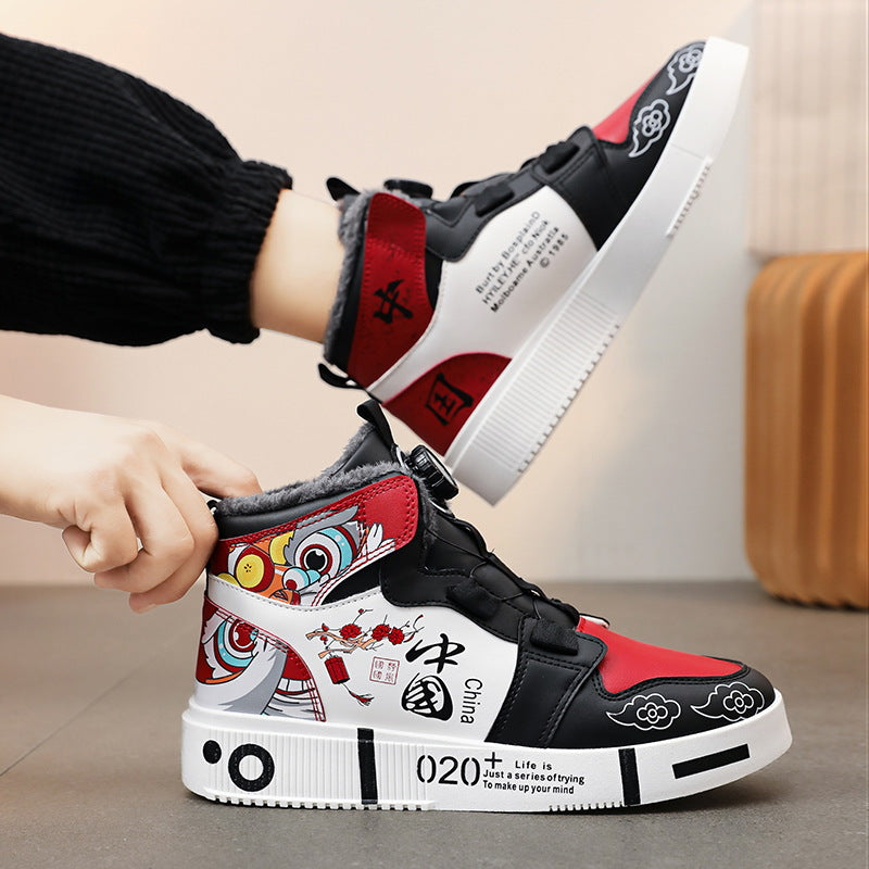 Herren-Herbst-High-Top-Freizeitsportschuhe mit rutschfester Sohle für den Alltag