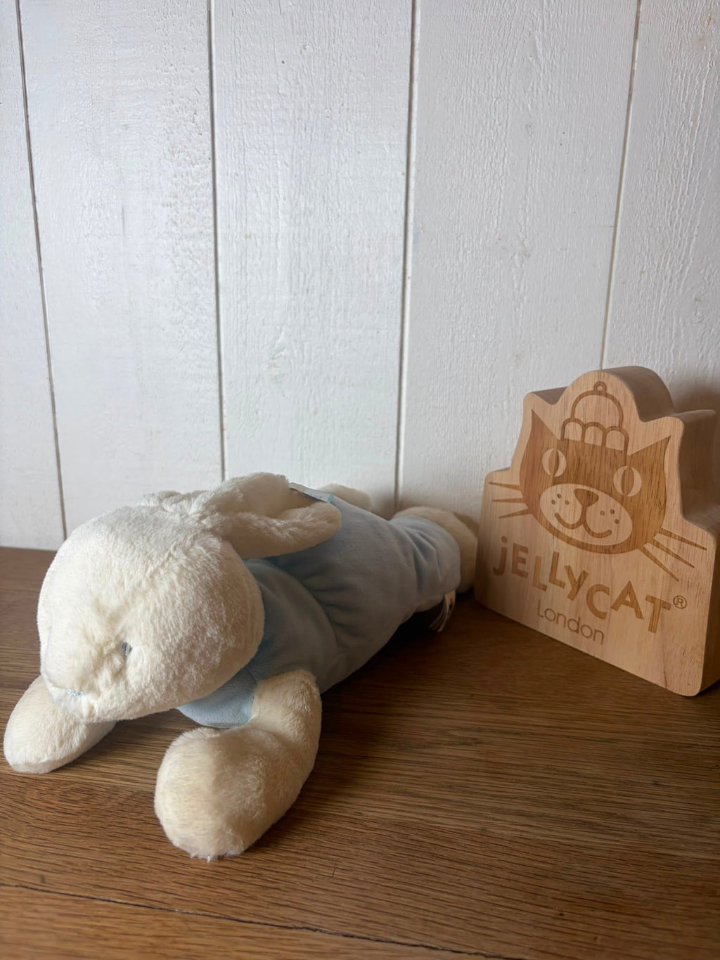 Jellycat Blue Velvet Bunny Sleeping | RARE Vintage