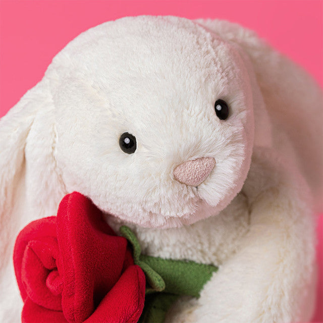 Cream Bunny with Rose One Size JELLYCAT