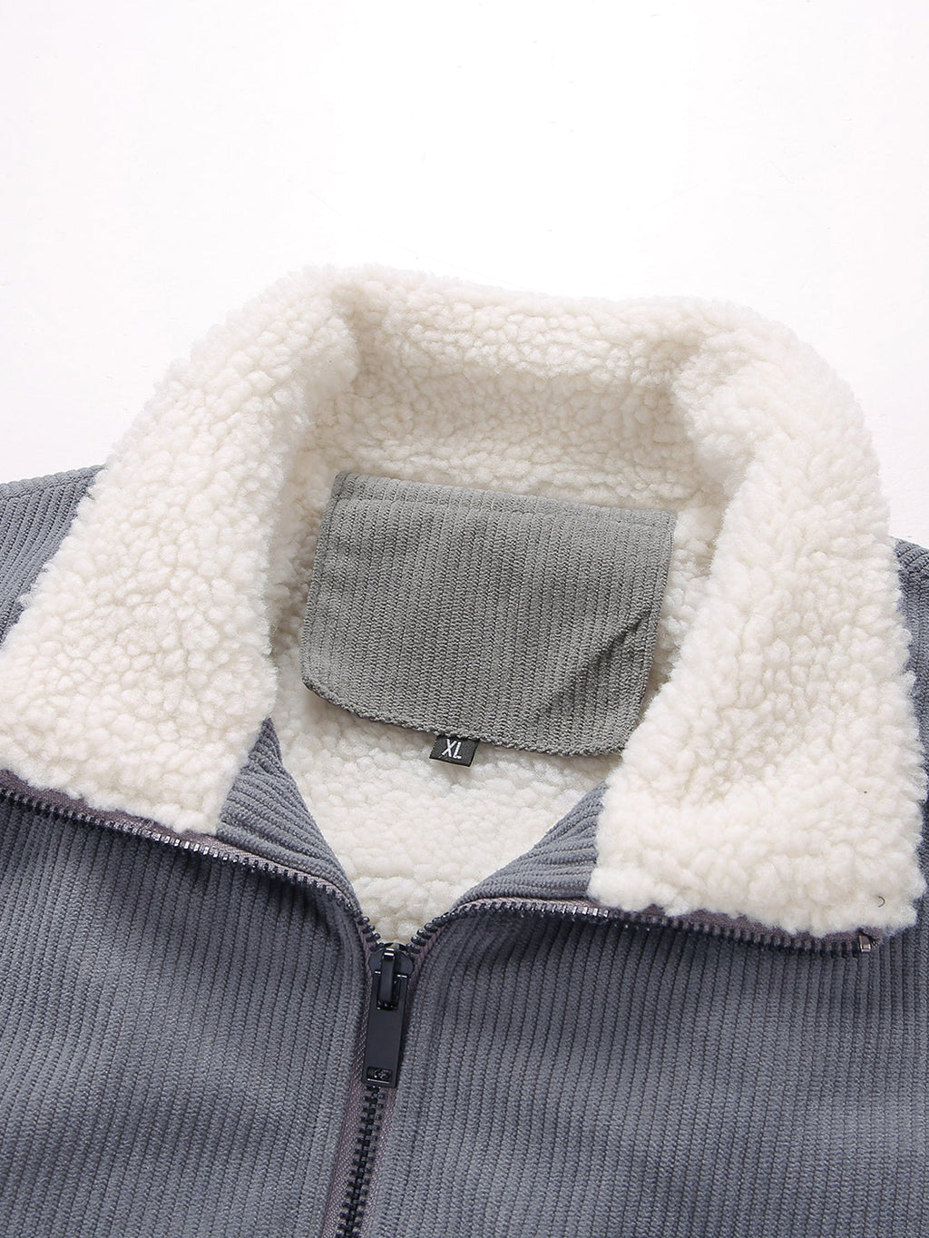 Teddy Lined Zip Up Corduroy Jacket