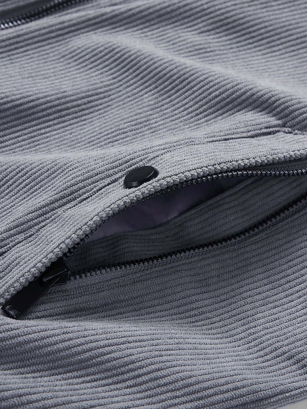 Teddy Lined Zip Up Corduroy Jacket