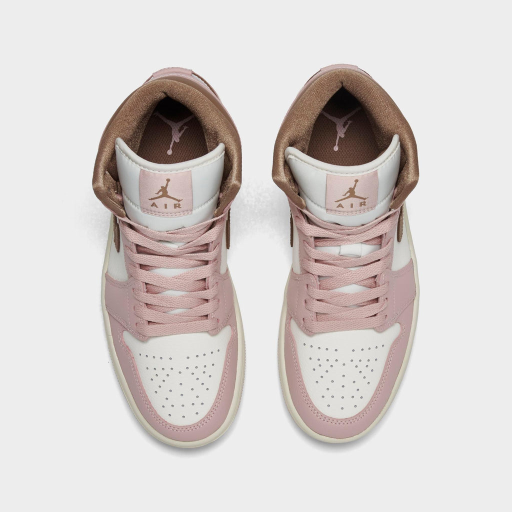 Air Jordan Womens Retro 1 Mid 'Pink Oxford Brown'