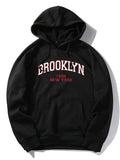 Brooklyn Letter  Print Raglan Sleeve  Hoodie