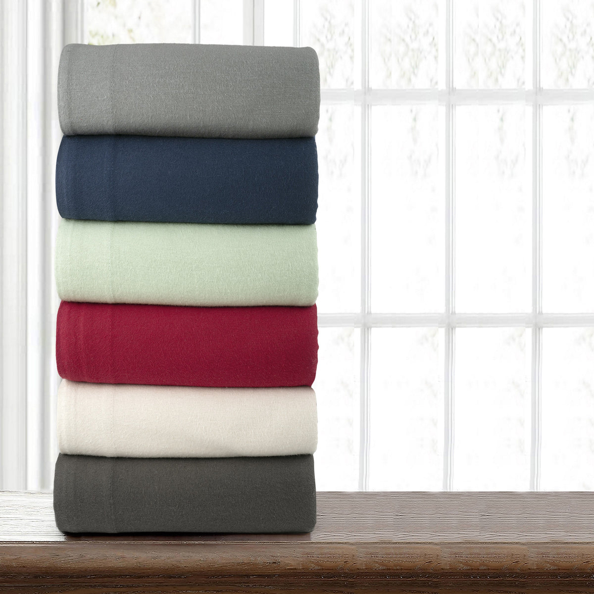 Kathy Ireland 100% Turkish Cotton Solid Flannel Sheet Set