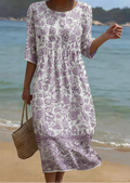 Lavendel | Lavendel-Midikleid mit Rüschen