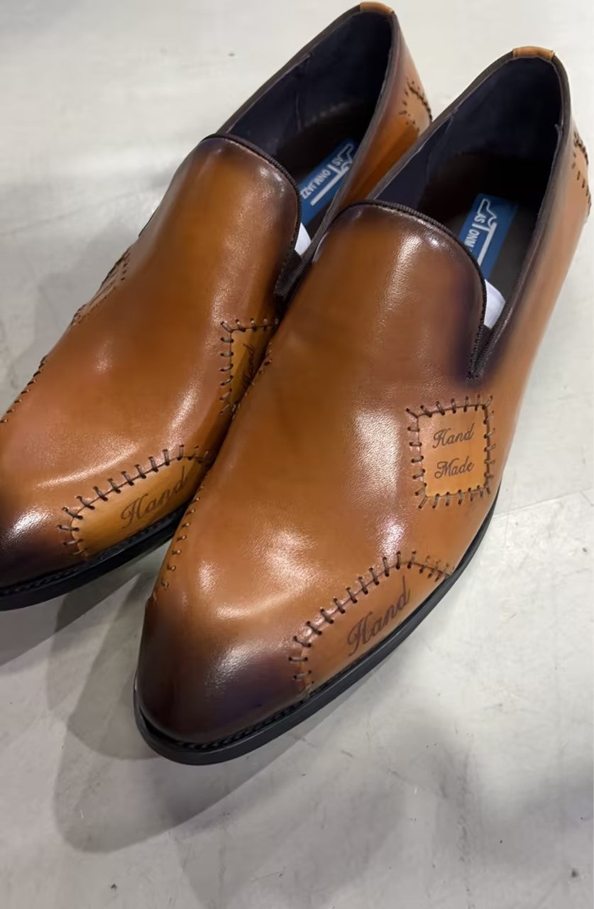 Men's Loafer Genuine Leather Shoes Big Size Slip On Designer Wedding Formal Shoes