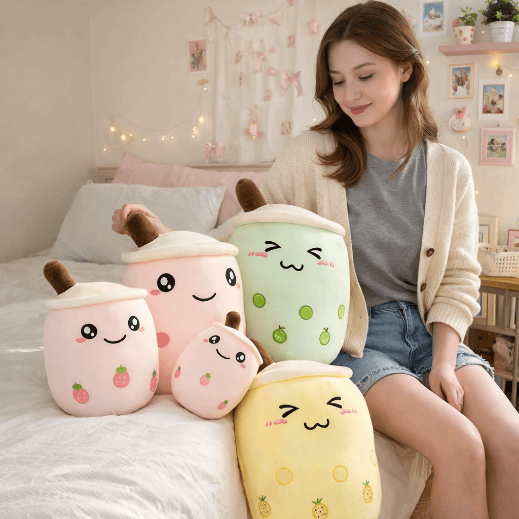 The Bubble Tea Family Fruit Plushies Collection
