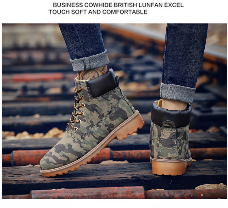 High Top Martin Boots for Men with Casual Workwear Style and Durability