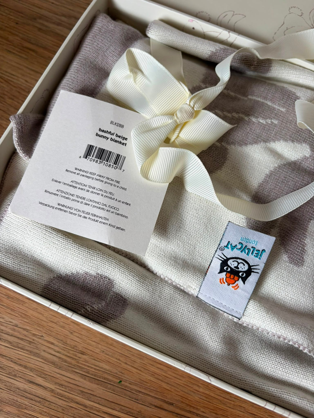 Jellycat Bashful Beige Bunny Blanket With Gift Box