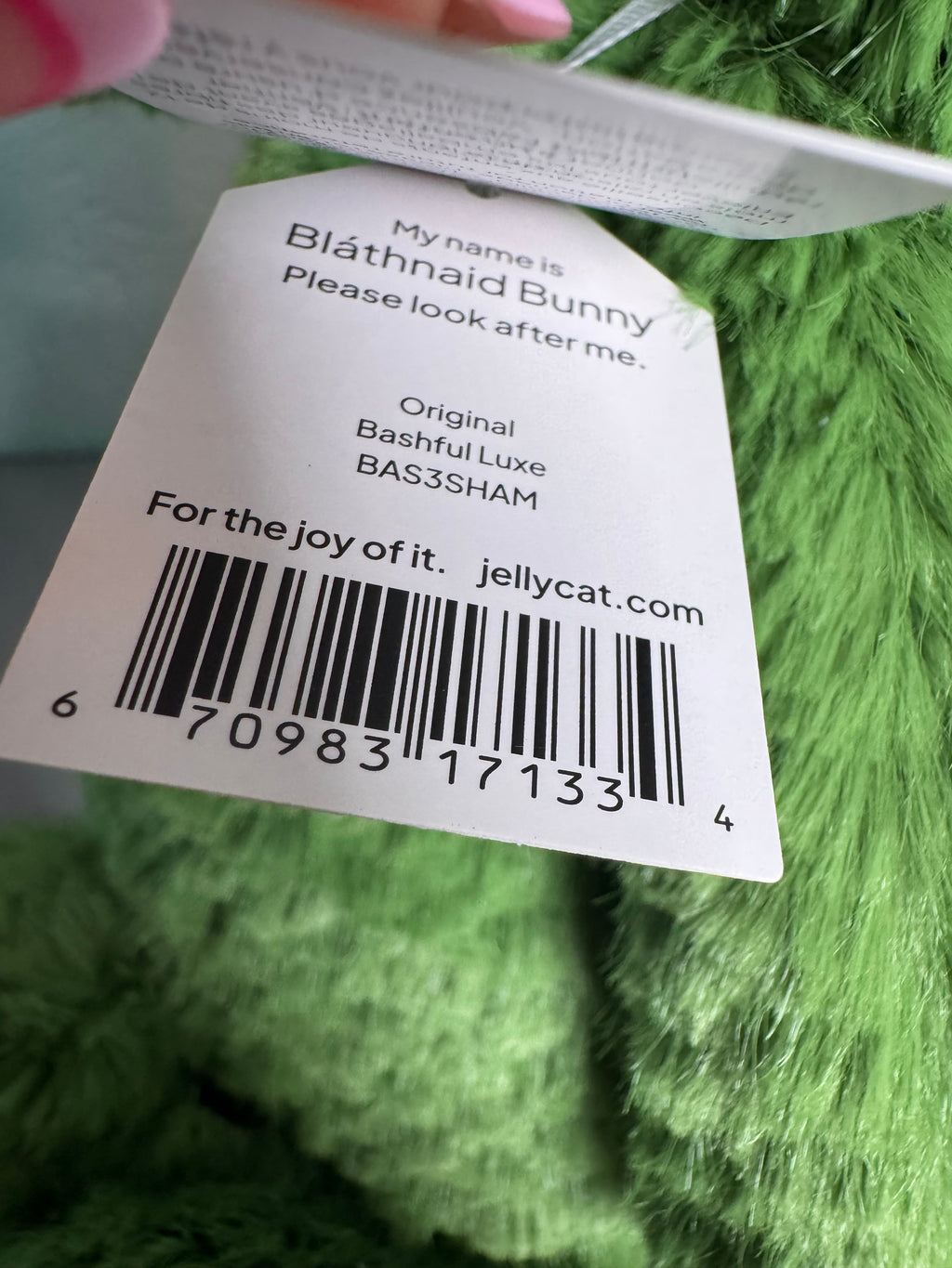 Jellycat Irish exclusive Blàthnaid Bunny