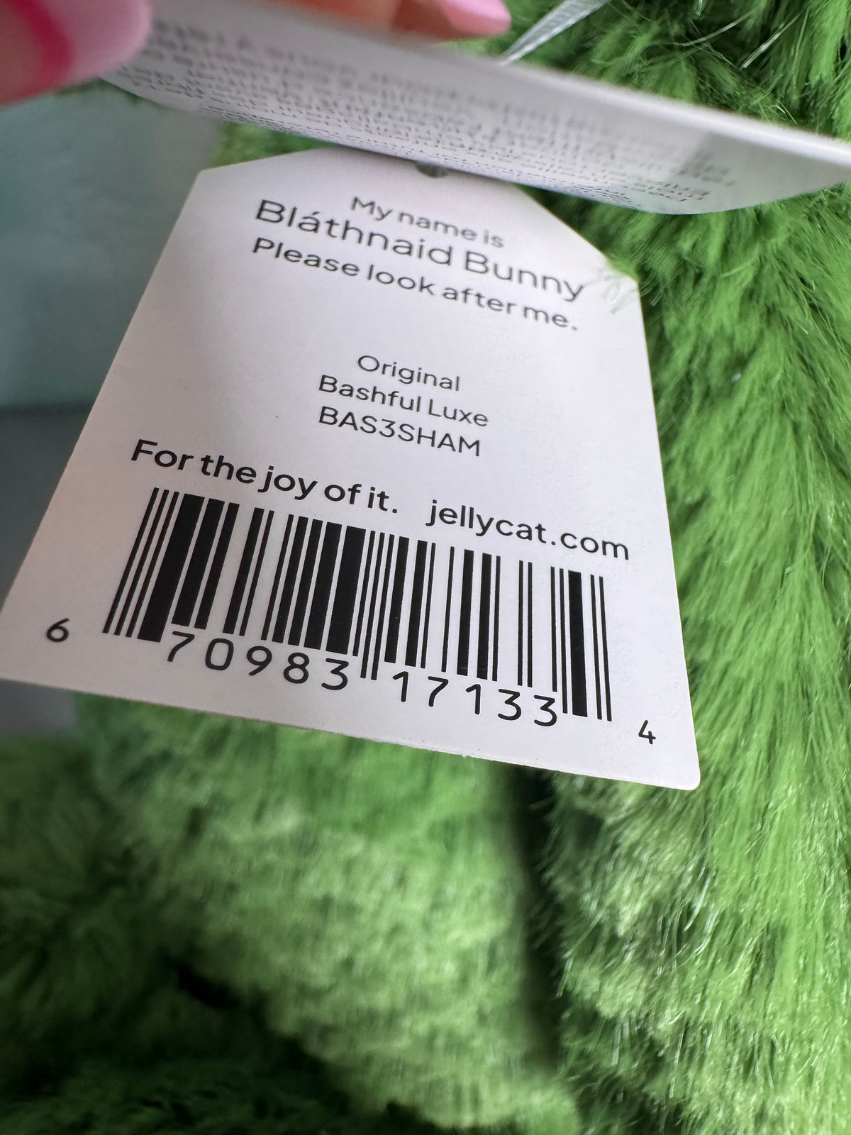 Jellycat Irish exclusive Blàthnaid Bunny