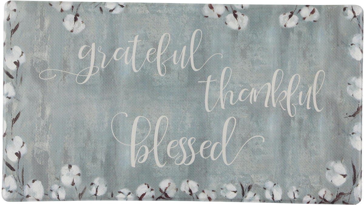 Grateful Thankful Bless Anti-Fatigue Memory Foam Kitchen Mat