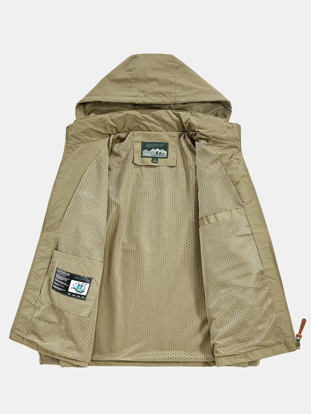 Zip-Up Detachable-Hood Windbreaker Jacket