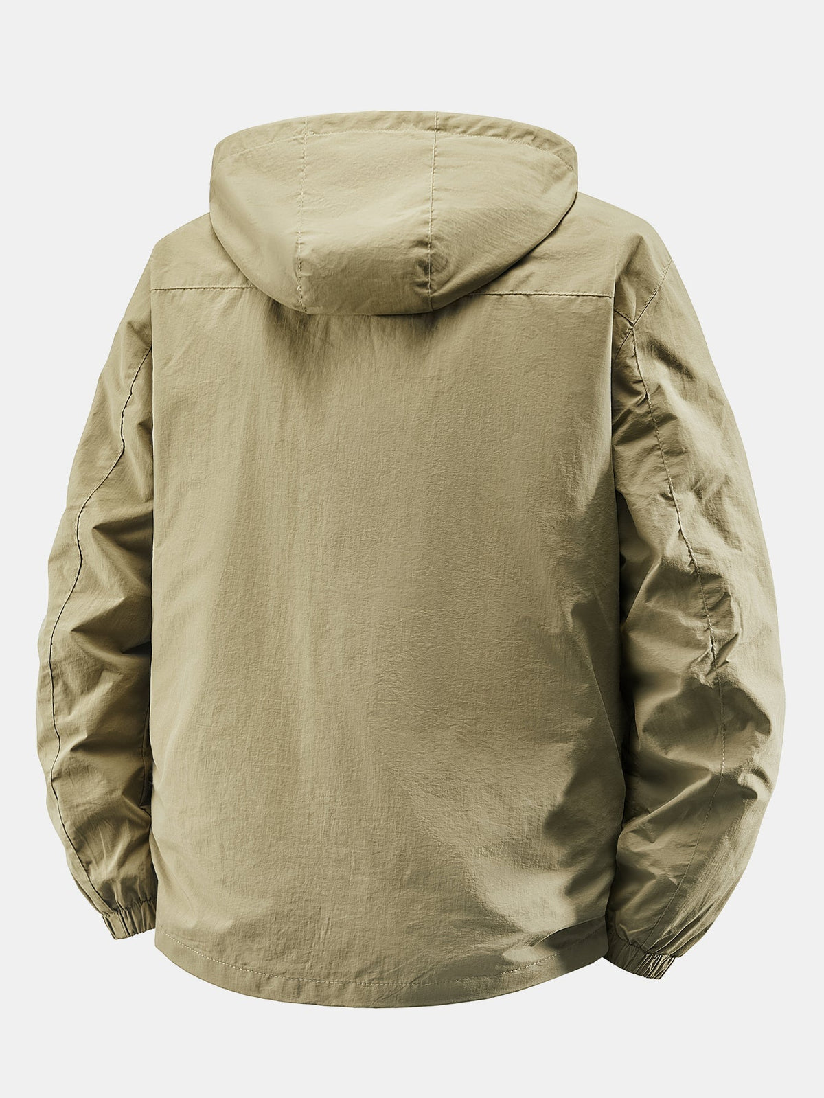 Zip-Up Detachable-Hood Windbreaker Jacket