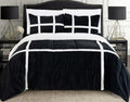 Elegant Comfort 3-Piece Stripe Micro-Suede Reversible Sherpa - Comforter Set