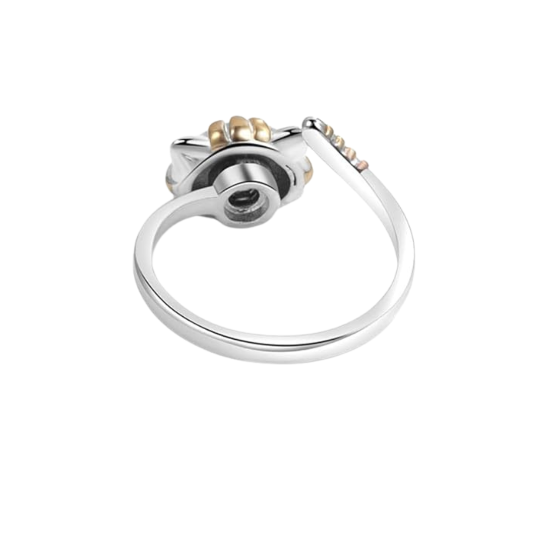 Cat Spinner Fidget Ring Silver