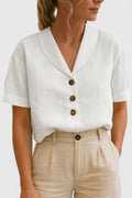 Delaney | Tailored Button-Front Blouse