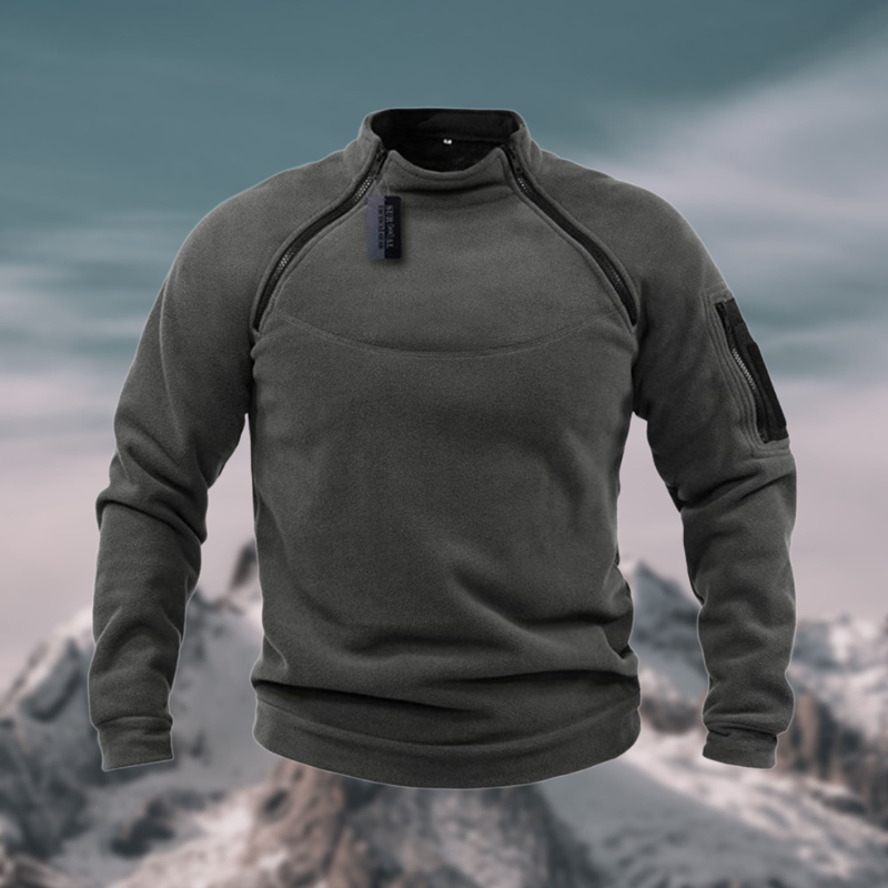 Ronan | Stehkragen-Pullover mit kurzem Reißverschluss