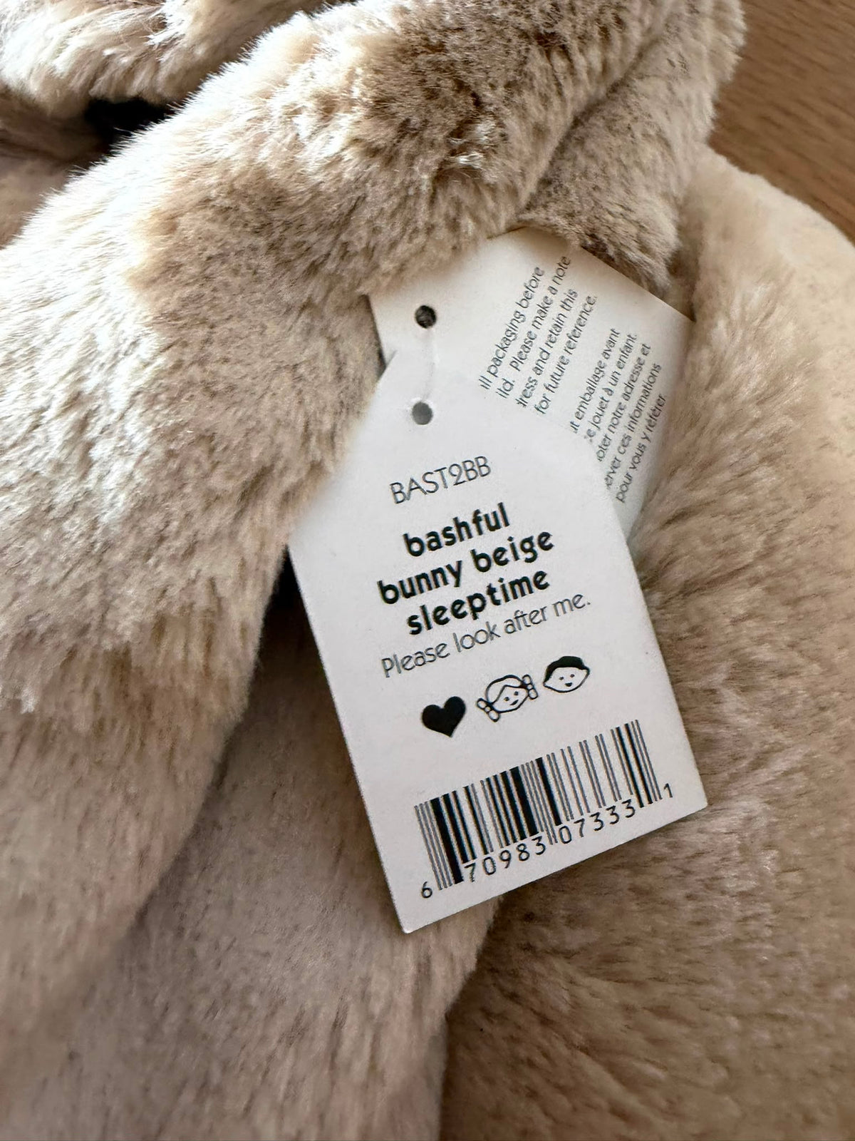 Jellycat Bashful Bunny Beige Sleeptime