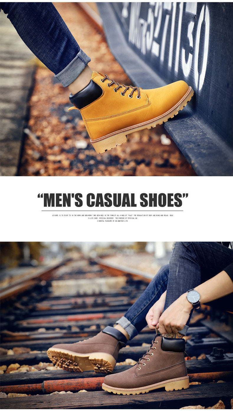 High Top Martin Boots for Men with Casual Workwear Style and Durability