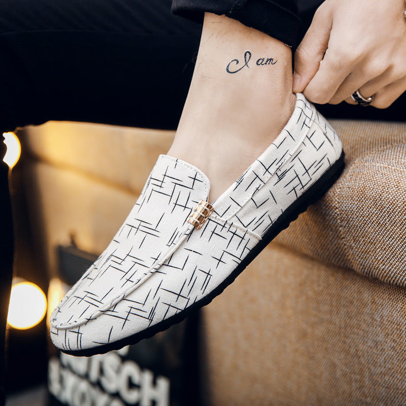 Men Loafers Shoes Casual Lightweight Canvas Youth Footwear for Spring and Summer