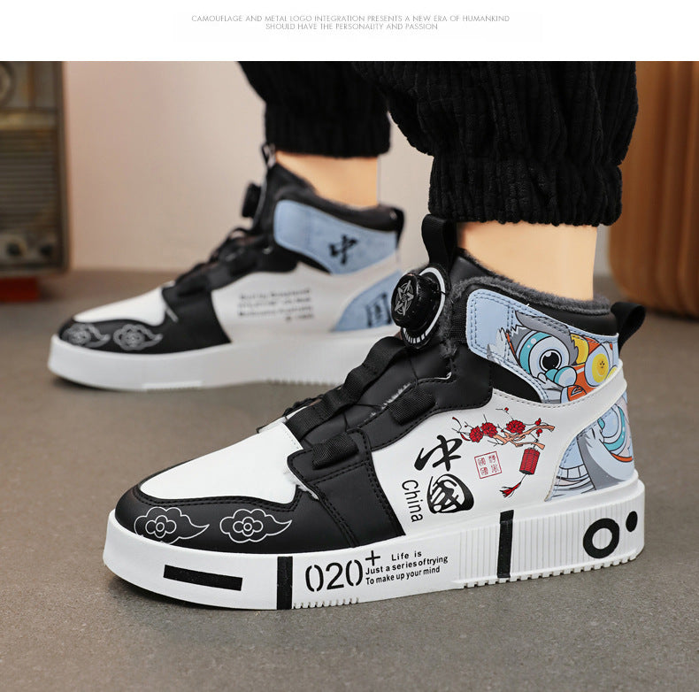 Herren-Herbst-High-Top-Freizeitsportschuhe mit rutschfester Sohle für den Alltag