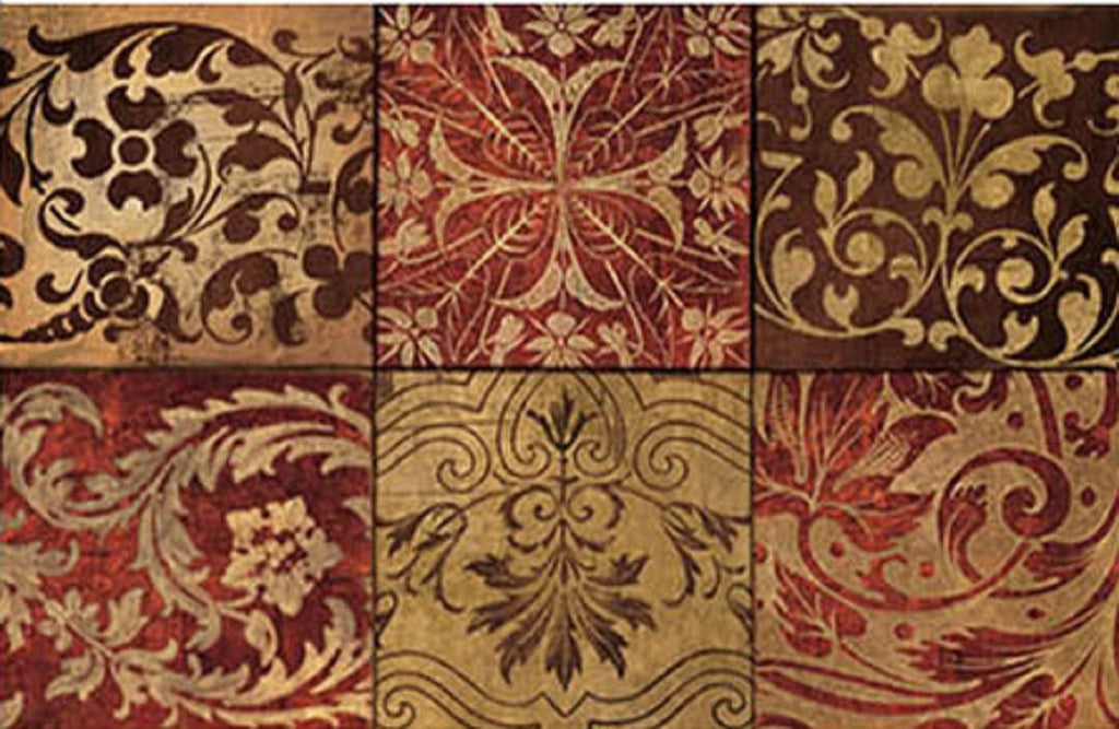 Red Mosaic Antifatigue Kitchen Mats