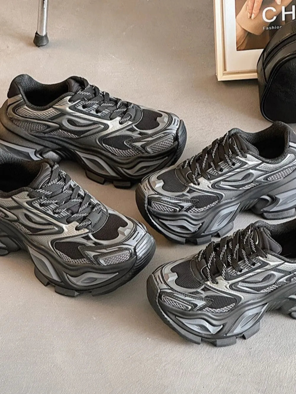 Unisex Chunky Platform Sneakers – Breathable Design for Men and Women
