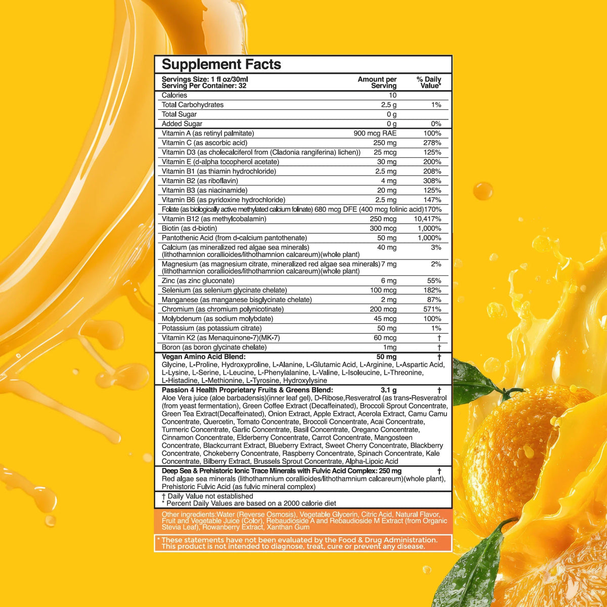 Daily Liquid Multivitamin Minerals Complete Wellness Supplement Formula